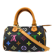 Louis Vuitton 2004 Black Multicolor Mini Speedy 2way Shoulder Handbag M92644