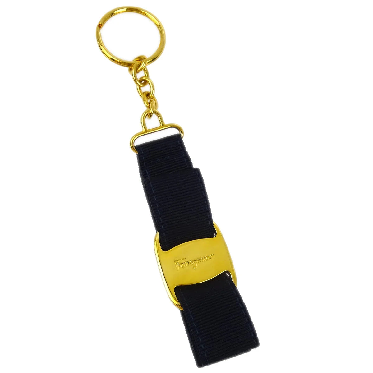 Salvatore Ferragamo Navy Key Ring Small Good