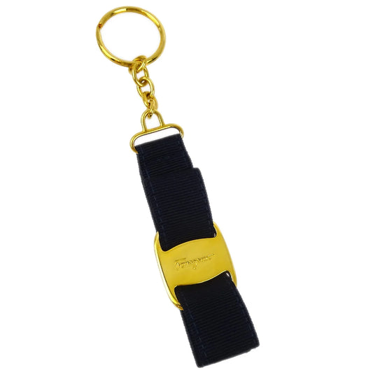 Salvatore Ferragamo Navy Key Ring Small Good