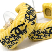 Chanel Pierced Earrings Yellow Acrylic 02P