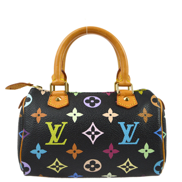 Louis Vuitton Black Multicolor Mini Speedy Handbag M92644