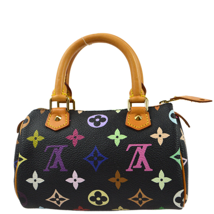 Louis Vuitton Black Multicolor Mini Speedy Handbag M92644