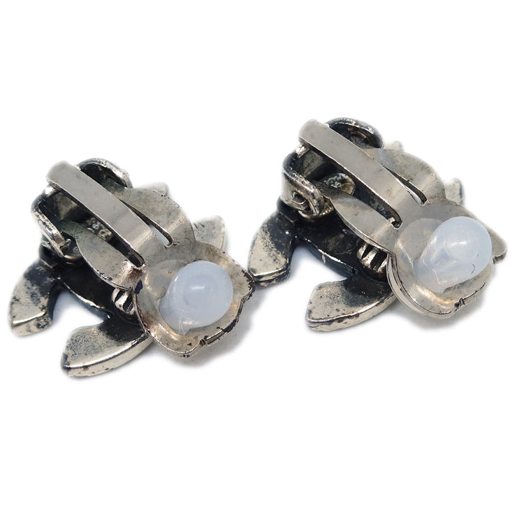 Chanel CC Earrings Clip-On Silver 99A