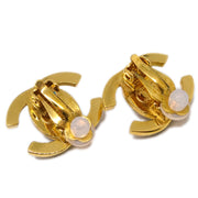 Chanel Gold CC Turnlock Earrings Rhinestone Clip-On 96A