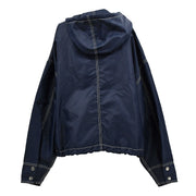 Chanel Zip Up Hooded Jacket Navy