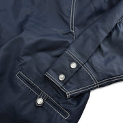 Chanel Zip Up Hooded Jacket Navy