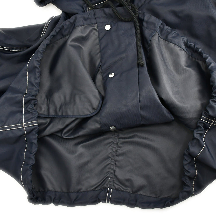 Chanel Zip Up Hooded Jacket Navy 1995