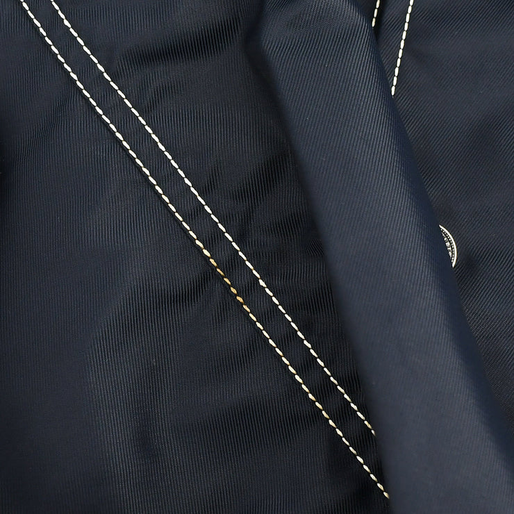 Chanel Zip Up Hooded Jacket Navy