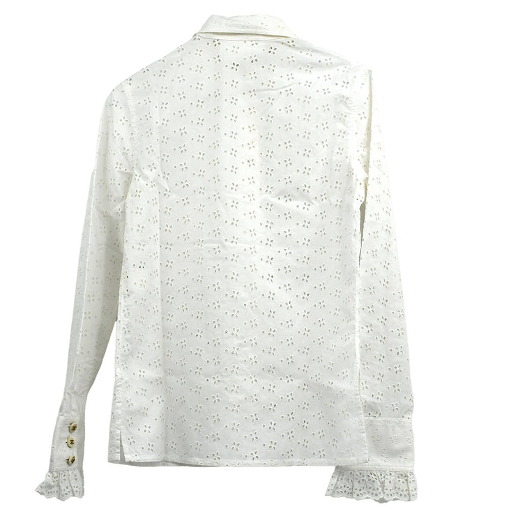 Chanel Shirt Blouse White #36