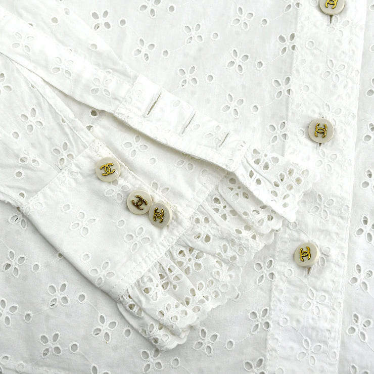 Chanel Shirt Blouse White #36