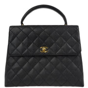 Chanel 2001-2003 Black Caviar Kelly Handbag