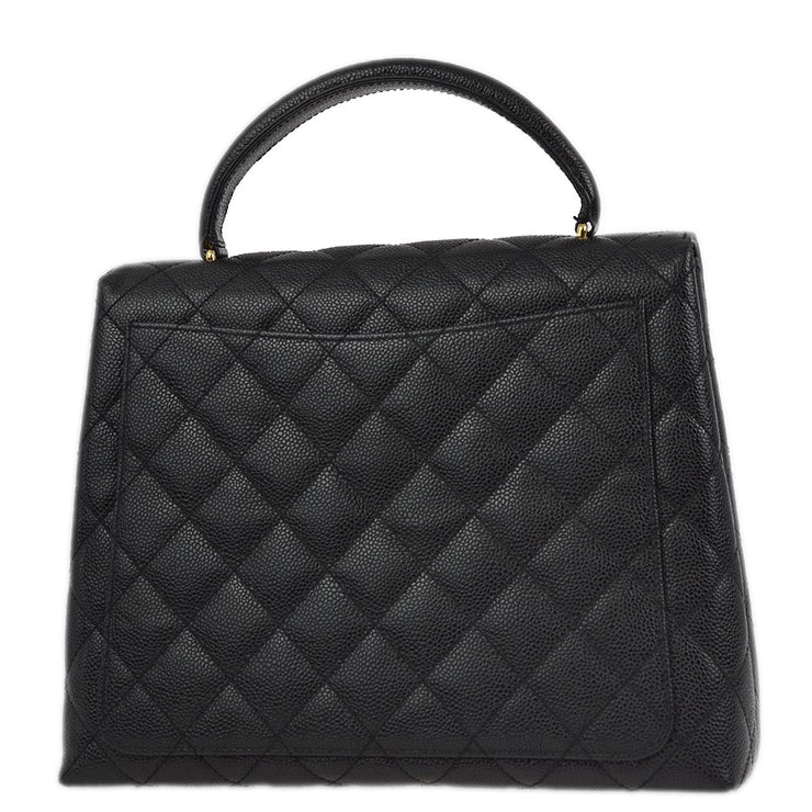 Chanel 2001-2003 Black Caviar Kelly Handbag