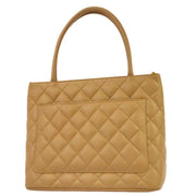 Chanel 2005-2006 Beige Caviar Medallion Tote Handbag