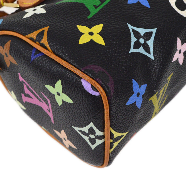 Louis Vuitton 2003 Black Multicolor Mini Speedy 2way Shoulder Handbag M92644