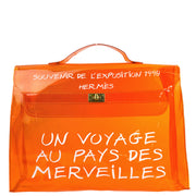 Hermes Orange Vinyl Kelly Beach Handbag