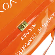 Hermes Orange Vinyl Kelly Beach Handbag