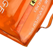 Hermes Orange Vinyl Kelly Beach Handbag