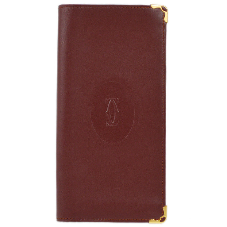 Cartier Bifold Wallet Purse Bordeaux