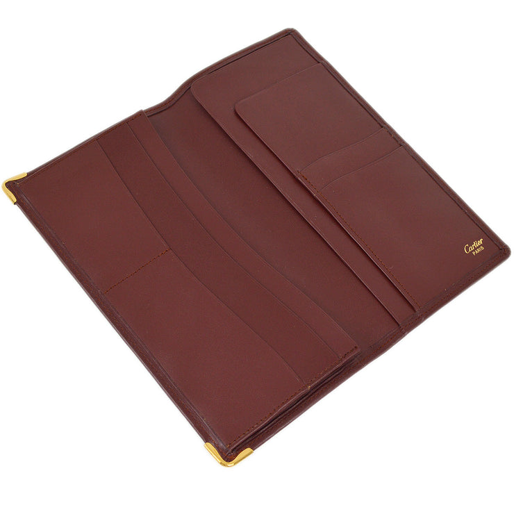 Cartier Bifold Wallet Purse Bordeaux