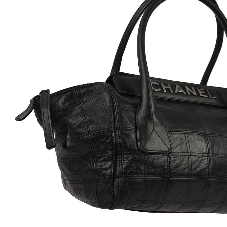 Chanel 2006-2008 Black Lambskin Choco Bar Tote Handbag