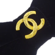 Chanel Bow Velvet Hair Barrette Black 22