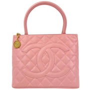 Chanel 2004-2005 Pink Caviar Medallion Tote Handbag