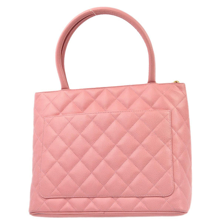 Chanel 2004-2005 Pink Caviar Medallion Tote Handbag