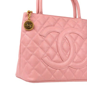 Chanel 2004-2005 Pink Caviar Medallion Tote Handbag