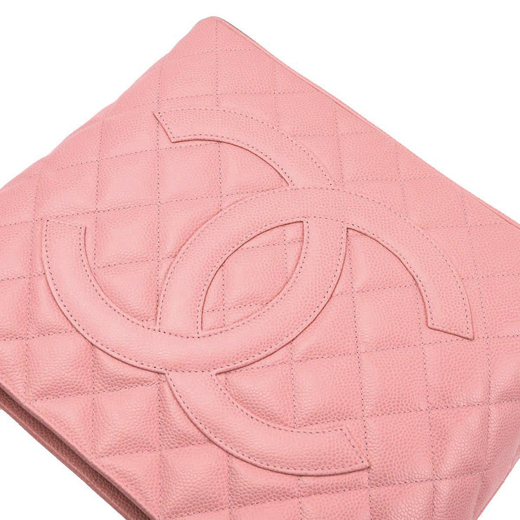 Chanel 2004-2005 Pink Caviar Medallion Tote Handbag