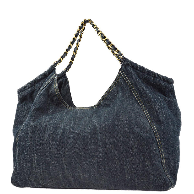 Chanel 2006-2008 Blue Denim Coco Cabas Tote Handbag