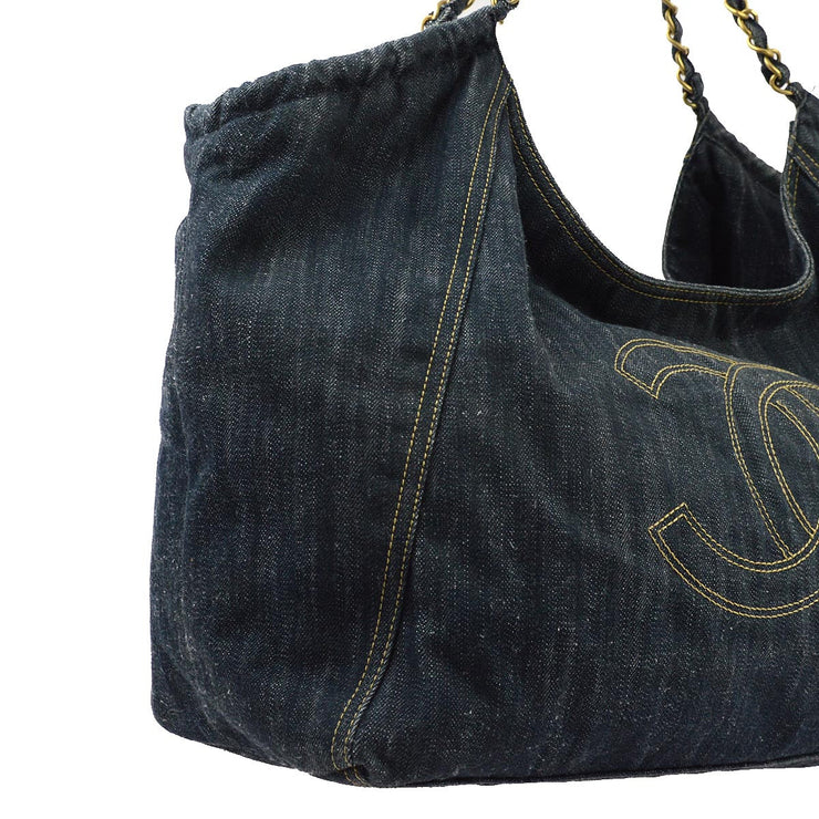 Chanel 2006-2008 Blue Denim Coco Cabas Tote Handbag