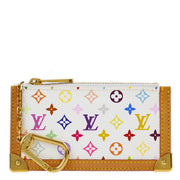 Louis Vuitton 2003 White Multicolor Pochette Cles Coin Purse M92655