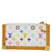 Louis Vuitton 2003 White Multicolor Pochette Cles Coin Purse M92655