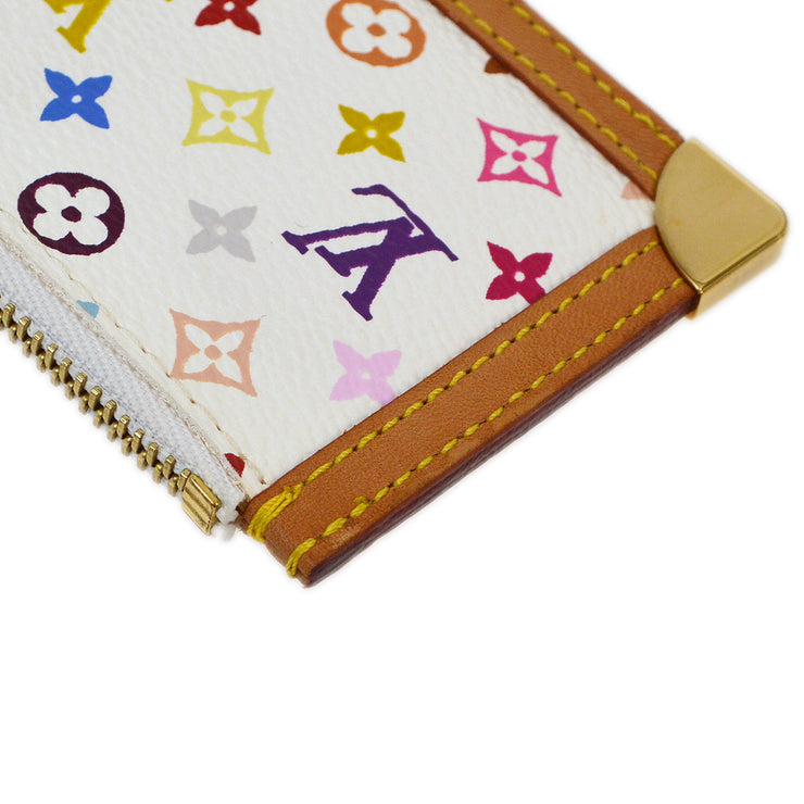 Louis Vuitton 2003 White Multicolor Pochette Cles Coin Purse M92655