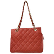 Chanel 2001-2003 Red Caviar Petite Timeless Tote PTT Chain Handbag