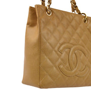 Chanel 2003-2004 Beige Caviar Petite Shopping Tote PST Handbag