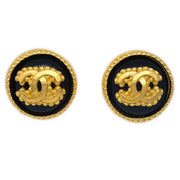 Chanel Black Button Earrings Clip-On 96A