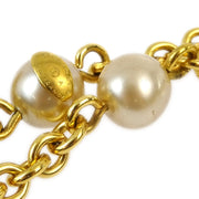 Chanel Artificial Pearl Chain Necklace Gold 94A