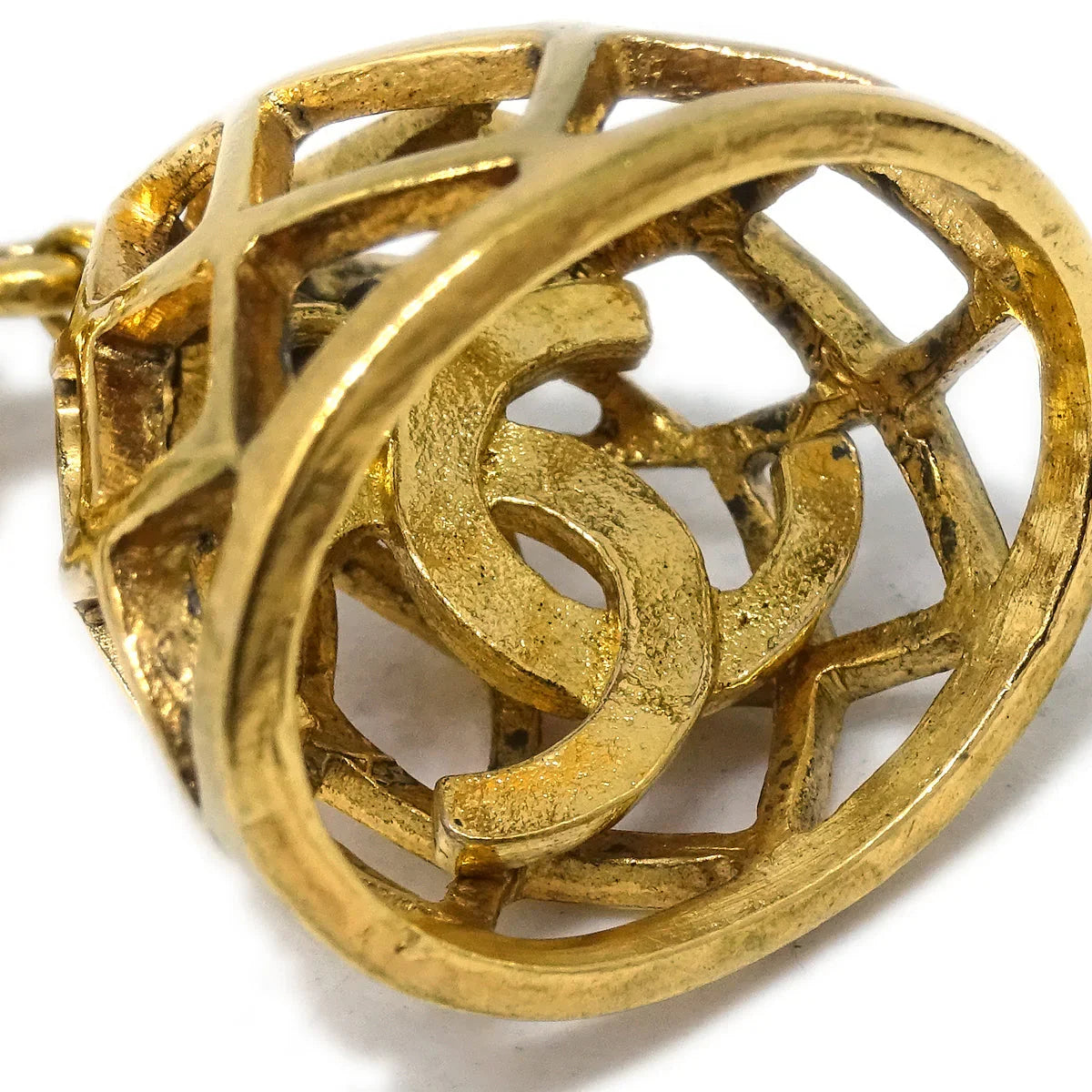 Chanel Gold Bell Dangle Earrings Clip-On