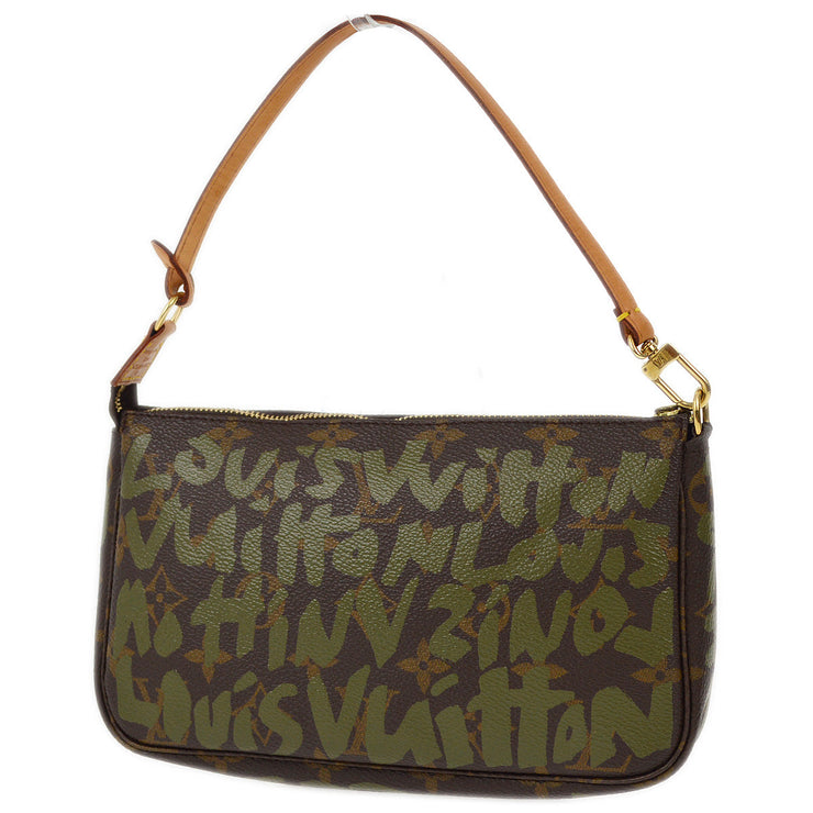 Louis Vuitton 2001 Khaki Graffiti Pochette Accessoires Handbag M92191