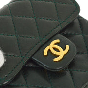 Chanel Green Lambskin Classic Flap Micro Bum Belt Bag