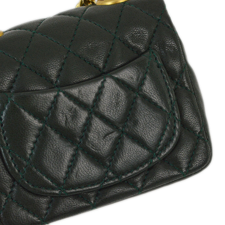 Chanel Green Lambskin Classic Flap Micro Bum Belt Bag