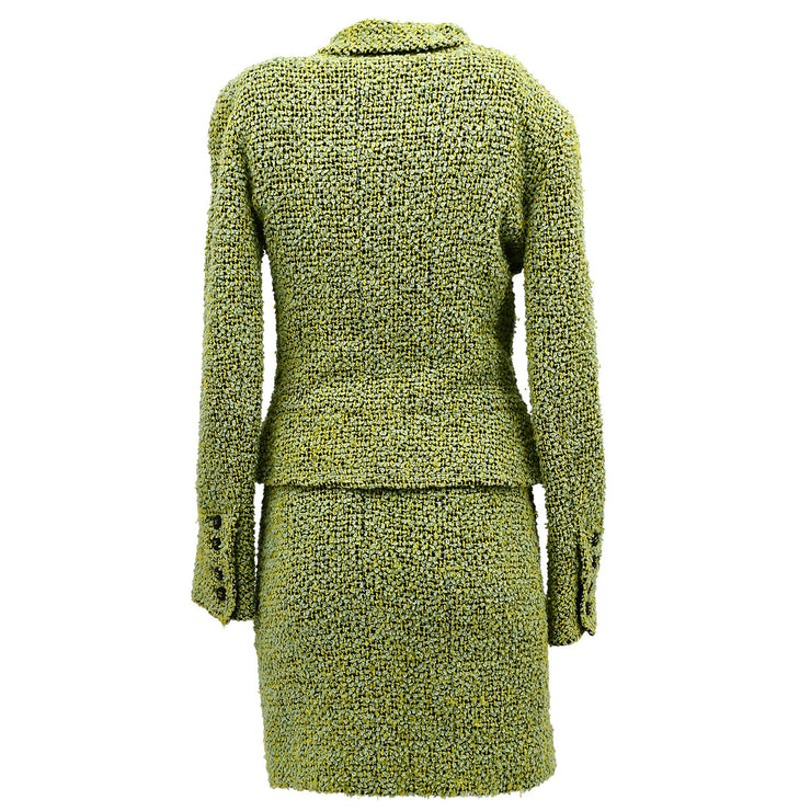 Chanel Setup Suit Jacket Skirt Green 94A #40