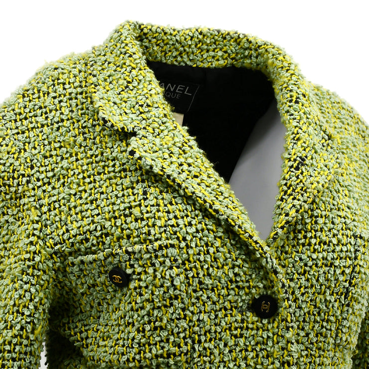 Chanel Setup Suit Jacket Skirt Green 94A #40