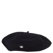 Chanel Black Hat Beret #57 Small Good