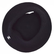 Chanel Black Hat Beret #57 Small Good