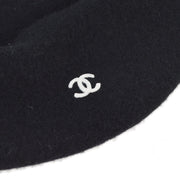 Chanel Black Hat Beret #57 Small Good