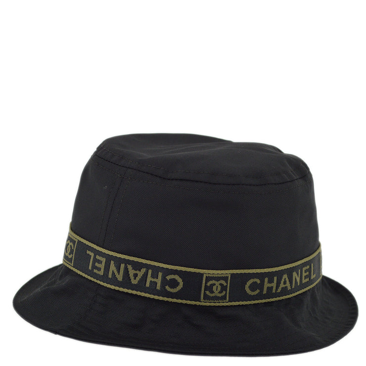 Chanel Black Sport Line Bucket Hat #M Small Good