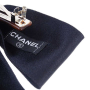 Chanel Bow Hair Clip Barrette Black Satin