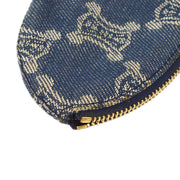 Celine Blue Denim Macadam Coin Purse Wallet